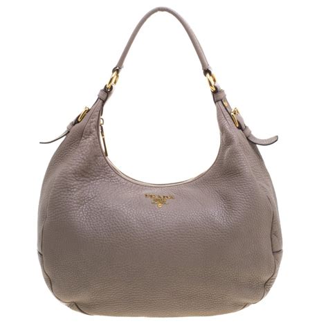 prada pleated pebble leather hobo|Prada.